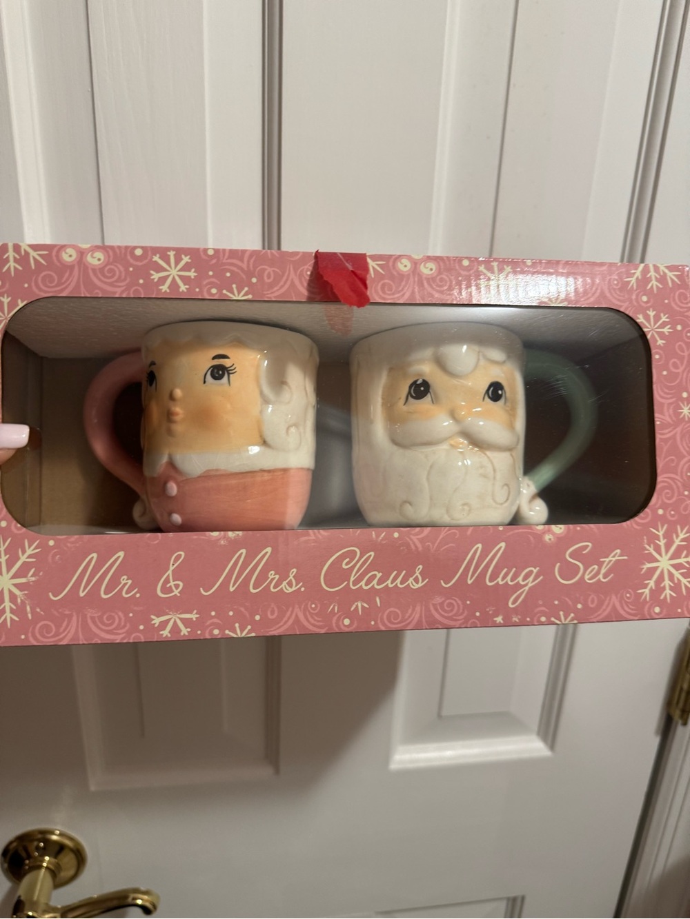 NEW! Johanna Parker Design Set of two Mr and Mrs Claus mugs